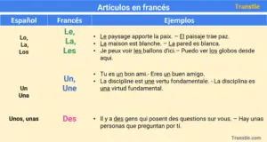 Los articulos en frances cuales son y ejemplos con oraciones